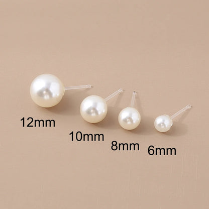 6/8/10/12mm 1 set of ABS pearl ear clip French freshwater pearl necklace 42cm