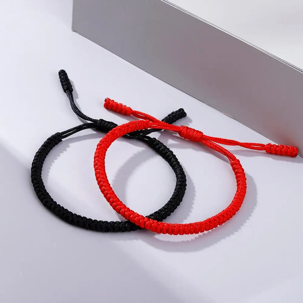 Black Red White Woven Thread Rope Lucky Bracelet