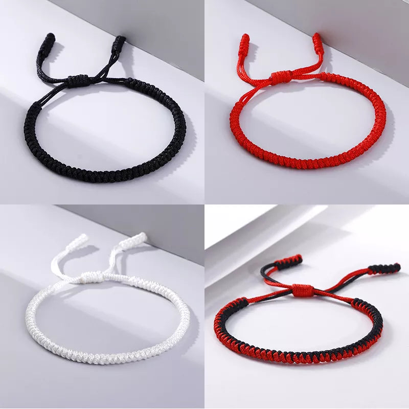 Black Red White Woven Thread Rope Lucky Bracelet
