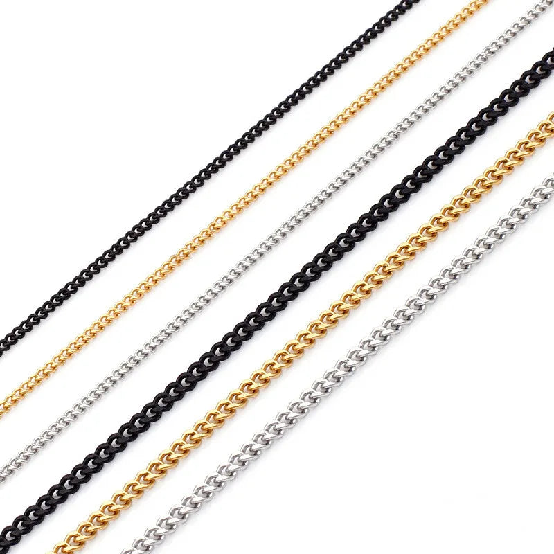 Non Fade 3MM 3.5MM Small Stainless Steel Cuban Necklaces
