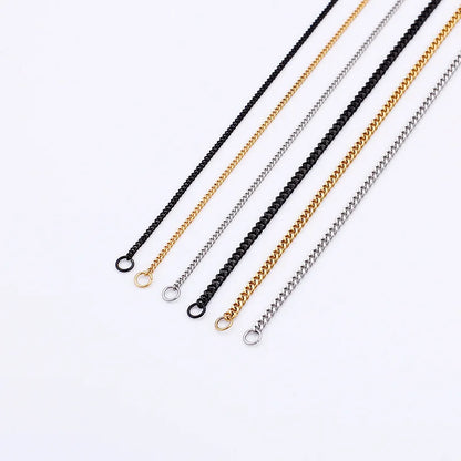 Non Fade 3MM 3.5MM Small Stainless Steel Cuban Necklaces
