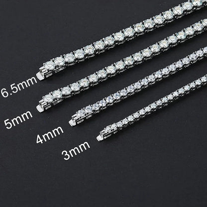 Moissanite Tennis Necklace With certificate Silver plate gold 3/5/6.5mm Diamond Necklace Bracelet
