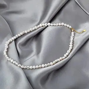 Real Natural Baroque Freshwater Pearl Choker Necklace