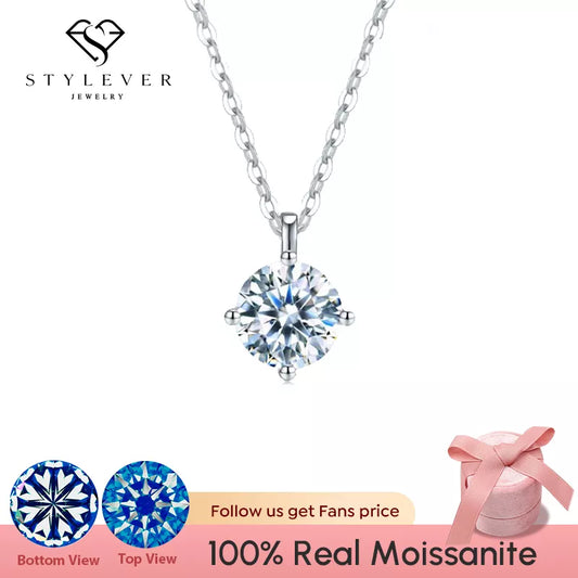 Luxury Certified Moissanite Diamond Classic Round Pendant Necklace