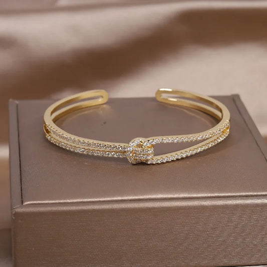 14K real gold plating exquisite luxury full knot bracelet