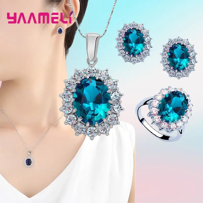 Authentic 925 Sterling Silver Plated  Jewelry Sets