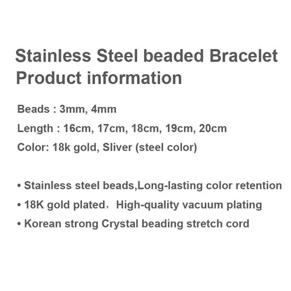 Stainless Steel 3MM 4MM Ball Bead Bracelets