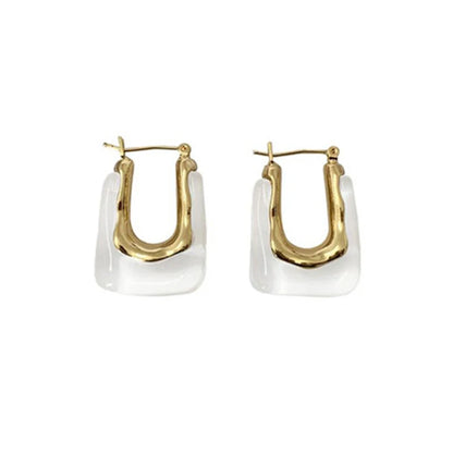 Trendy Transparent Resin Hoop Earrings
