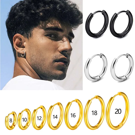 1 Pair Stainless Steel Hoop Earrings