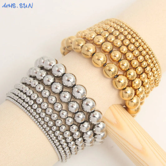 Stretch Stainless Steel Bracelets (Gold and Sliver 2MM 5MM 8MM
