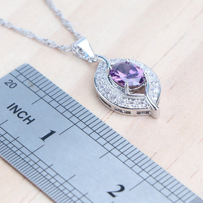 Purple Silver 925 Jewelry Sets